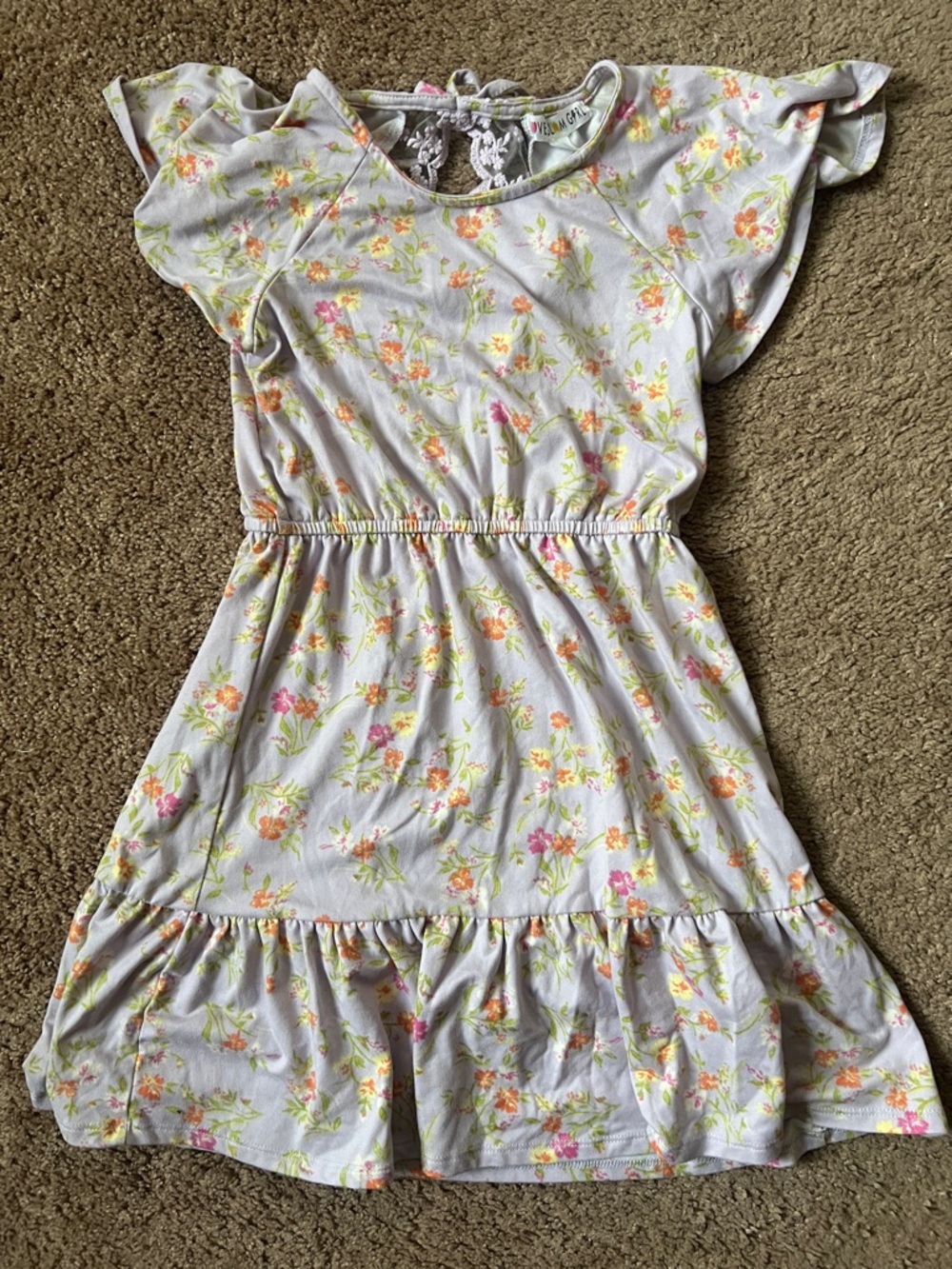 Love Glam Girl - Girls' Floral Ruffle Sleeve Dress